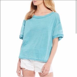 We The Free Ocean Water Open Back Tee Medium